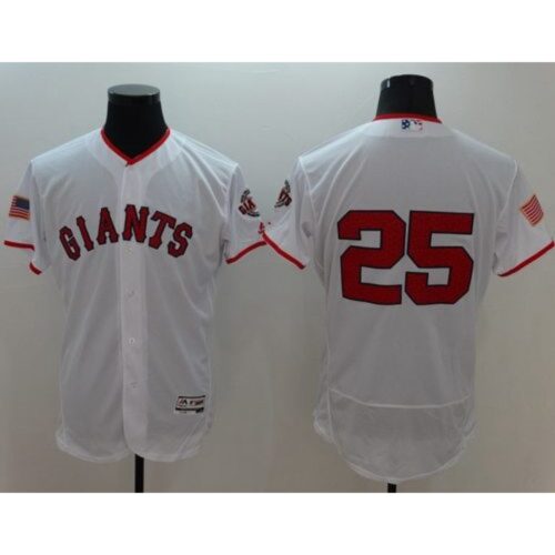 6863d8a85389b_1 Giants #25 Barry Bonds White Fashion Stars & Stripes Flexbase Authentic Stitched MLB jerseys