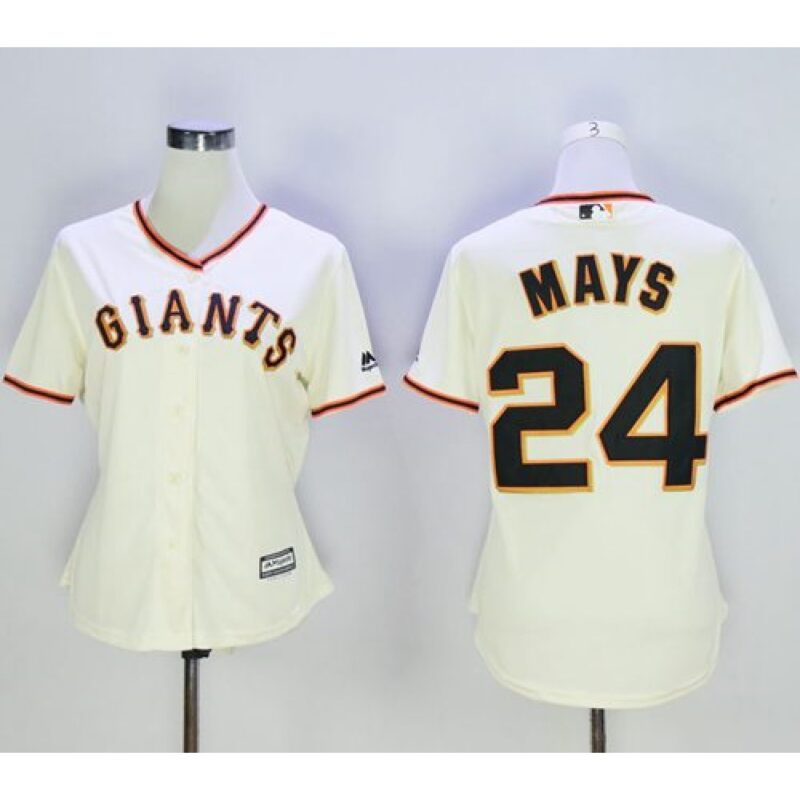 6863d8af0c32c_1 Giants #24 Willie Mays Cream Home Women's Stitched MLB Jersey