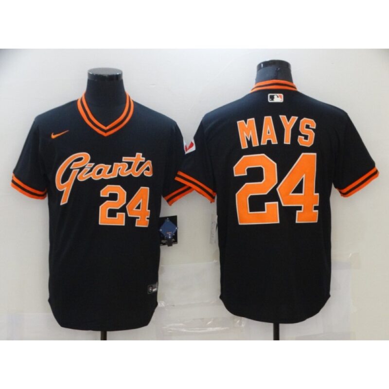 6863d8bc6a6ce_1 Men's San Francisco Giants #24 Willie Mays Black Cool Base Stitched Jersey