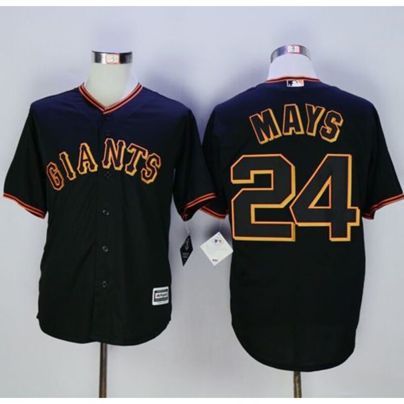 6863d8e258d97_1 Giants #24 Willie Mays Black New Cool Base Fashion Stitched MLB Jersey