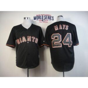 6863d8e9cbec2_1 Giants #24 Willie Mays Black Fashion W/2014 World Series Patch Stitched MLB Jersey
