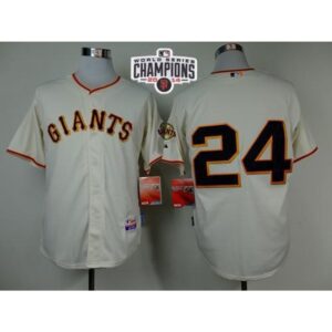 6863d8f51b0b6_1 Giants #24 Willie Mays Cream Cool Base W/2014 World Series Champions Patch Stitched MLB Jersey
