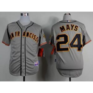 6863d903c31e6_1 Giants #24 Willie Mays Grey Road Cool Base Stitched MLB Jersey