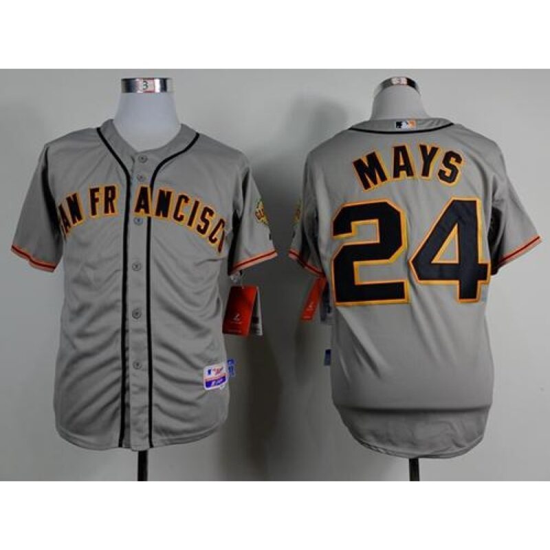 6863d903c31e6_1 Giants #24 Willie Mays Grey Road Cool Base Stitched MLB Jersey
