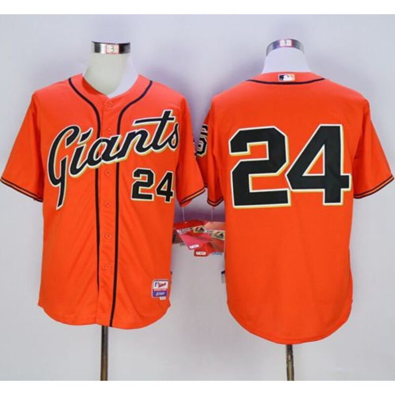 6863d90b6766f_1 Giants #24 Willie Mays Orange Cool Base Stitched MLB Jersey