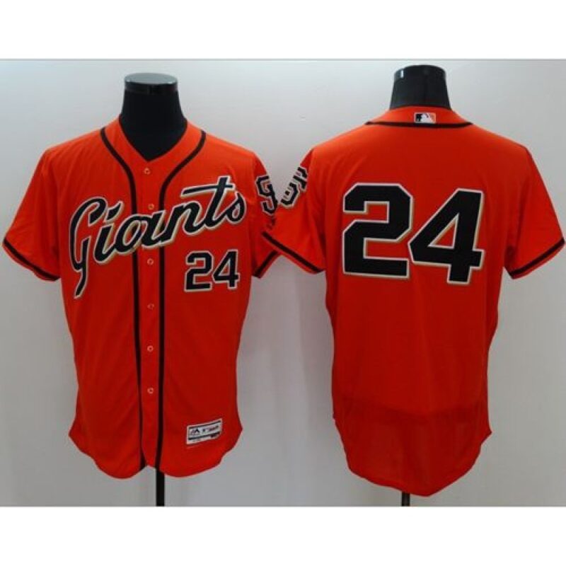 6863d9129a410_1 Giants #24 Willie Mays Orange Flexbase Authentic Collection Stitched MLB Jersey