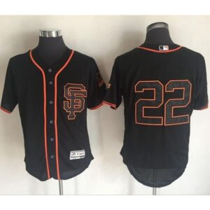 6863d9530c501_1 Giants #22 Will Clark Black Flexbase Authentic Collection Alternate Stitched MLB Jersey