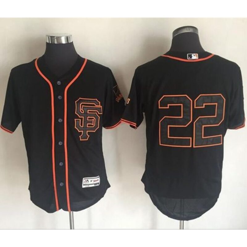 6863d9530c501_1 Giants #22 Will Clark Black Flexbase Authentic Collection Alternate Stitched MLB Jersey