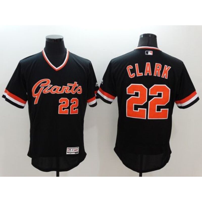 6863d956e6a98_1 Giants #22 Will Clark Black Flexbase Authentic Collection Cooperstown Stitched MLB Jersey