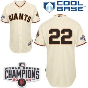 6863d9659abb8_1 Giants #22 Will Clark Cream Home Cool Base W/2014 World Series Champions Stitched MLB Jersey