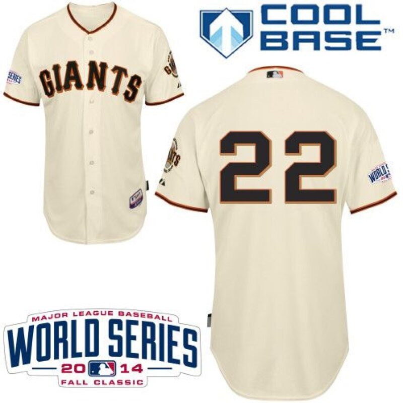 6863d96954eb6_1 Giants #22 Will Clark Cream Home Cool Base W/2014 World Series Patch Stitched MLB Jersey