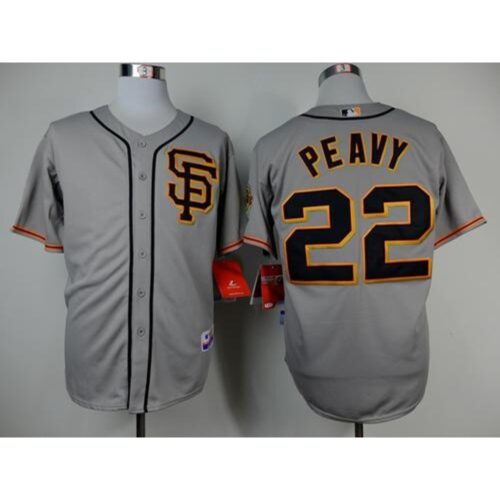 6863d97460eab_1 Giants #22 Jake Peavy Grey Cool Base Road 2 Stitched MLB Jersey