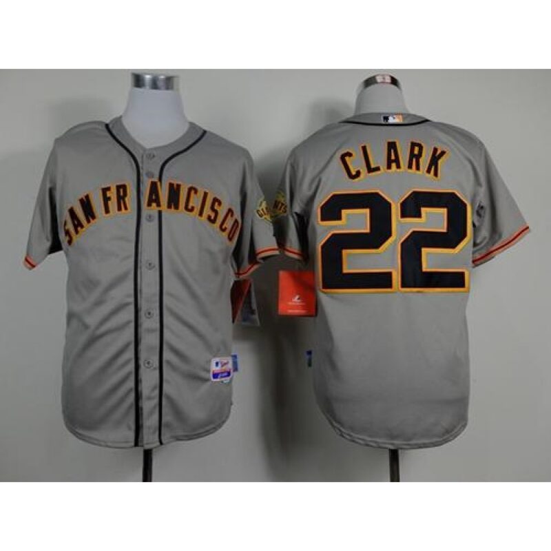 6863d9782304c_1 Giants #22 Will Clark Grey Road Cool Base Stitched MLB Jersey