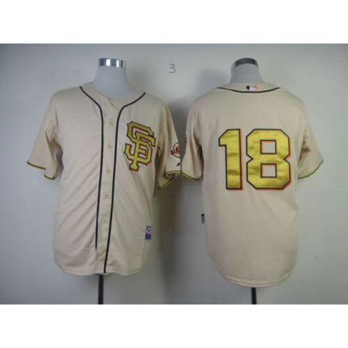 6863d9d285911_1 Giants #18 Matt Cain Cream Gold No. Stitched MLB Jersey