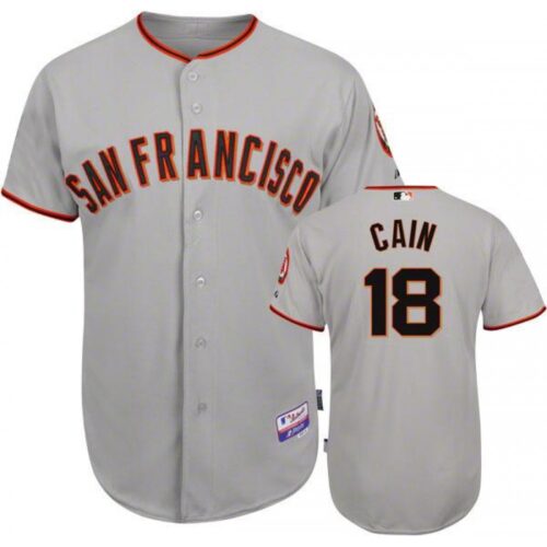 6863d9e6bde66_1 Giants #18 Matt Cain Grey Stitched MLB Jersey