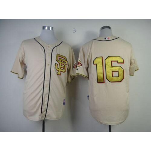 6863da33485ca_1 Giants #16 Angel Pagan Cream Gold No. Stitched MLB Jersey