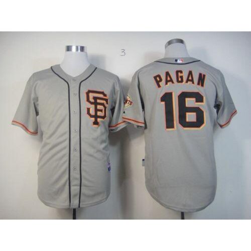 6863da3a9e69f_1 Giants #16 Angel Pagan Grey Cool Base Stitched MLB Jersey