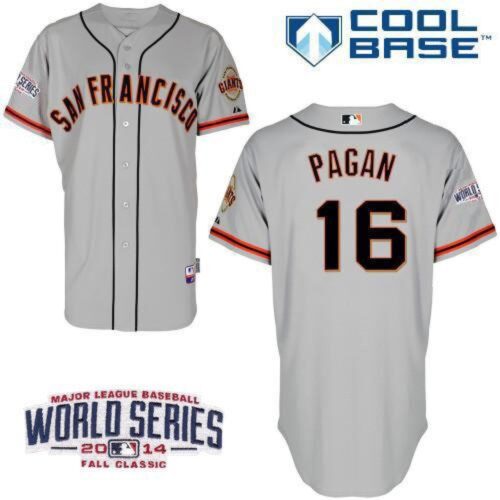 6863da3ea867f_1 Giants #16 Angel Pagan Grey Cool Base W/2014 World Series Patch Stitched MLB Jersey