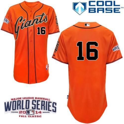 6863da4a18762_1 Giants #16 Angel Pagan Orange Cool Base W/2014 World Series Patch Stitched MLB Jersey