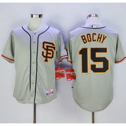 6863da59cec28_1 Giants #15 Bruce Bochy Grey Cool Base Road 2 Stitched MLB Jersey