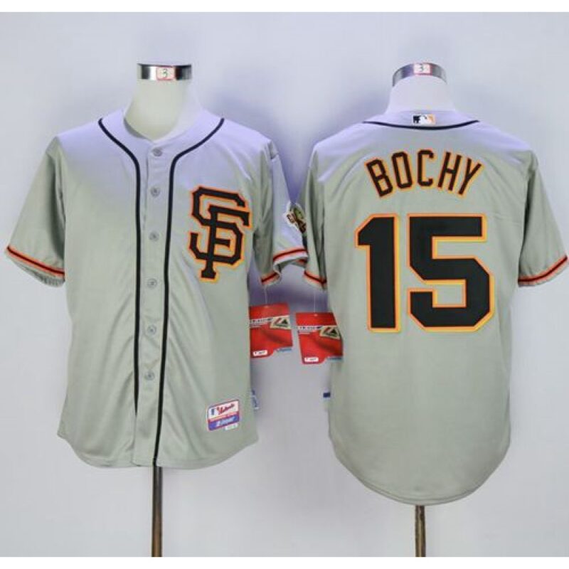 6863da59cec28_1 Giants #15 Bruce Bochy Grey Cool Base Road 2 Stitched MLB Jersey