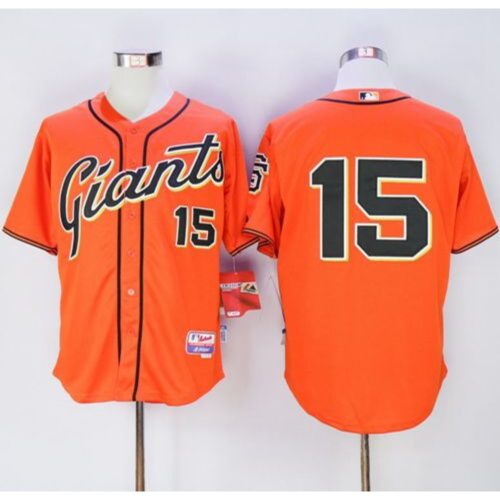 6863da5f97081_1 Giants #15 Bruce Bochy Orange Alternate Cool Base Stitched MLB Jersey