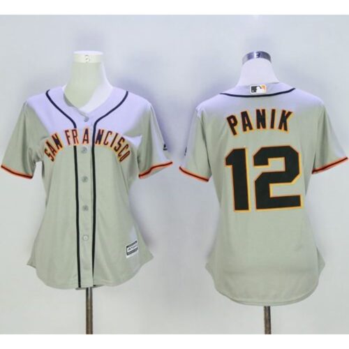 6863da67a0de8_1 Giants #12 Joe Panik Grey Women's Road Stitched MLB Jersey