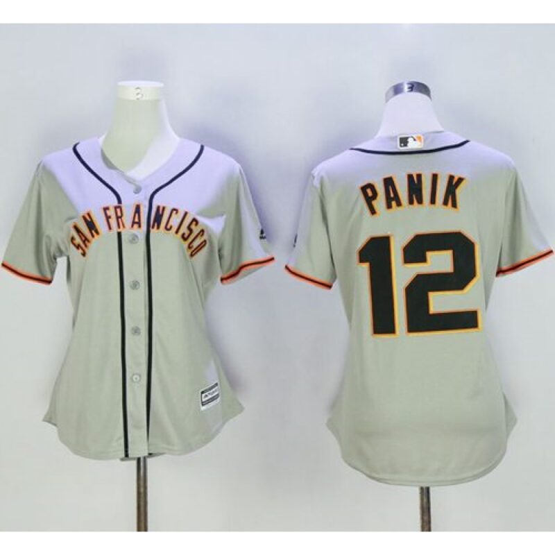 6863da67a0de8_1 Giants #12 Joe Panik Grey Women's Road Stitched MLB Jersey