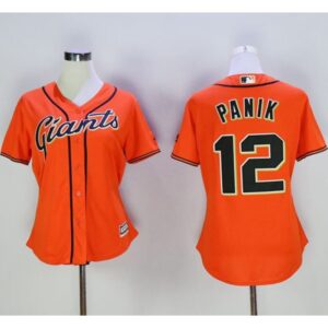 6863da6e7725d_1 Giants #12 Joe Panik Orange Women's Alternate Stitched MLB Jersey