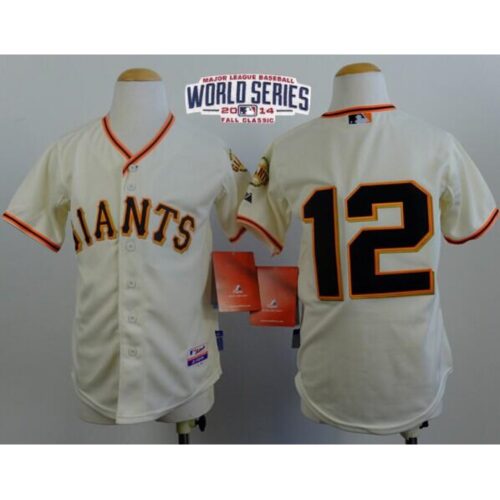 6863da82467fc_1 Giants #12 Joe Panik Cream Cool Base W/2014 World Series Patch Stitched Youth MLB Jersey