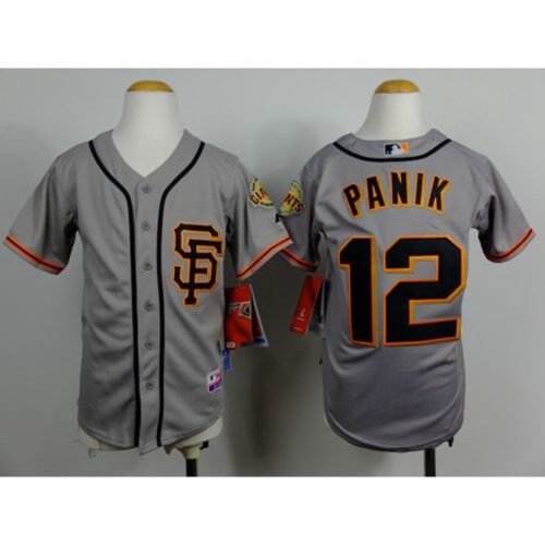6863da885345c_1 Giants #12 Joe Panik Grey Road 2 Cool Base Stitched Youth MLB Jersey