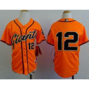 6863da8e61441_1 Giants #12 Joe Panik Orange Alternate Stitched Youth MLB Jersey