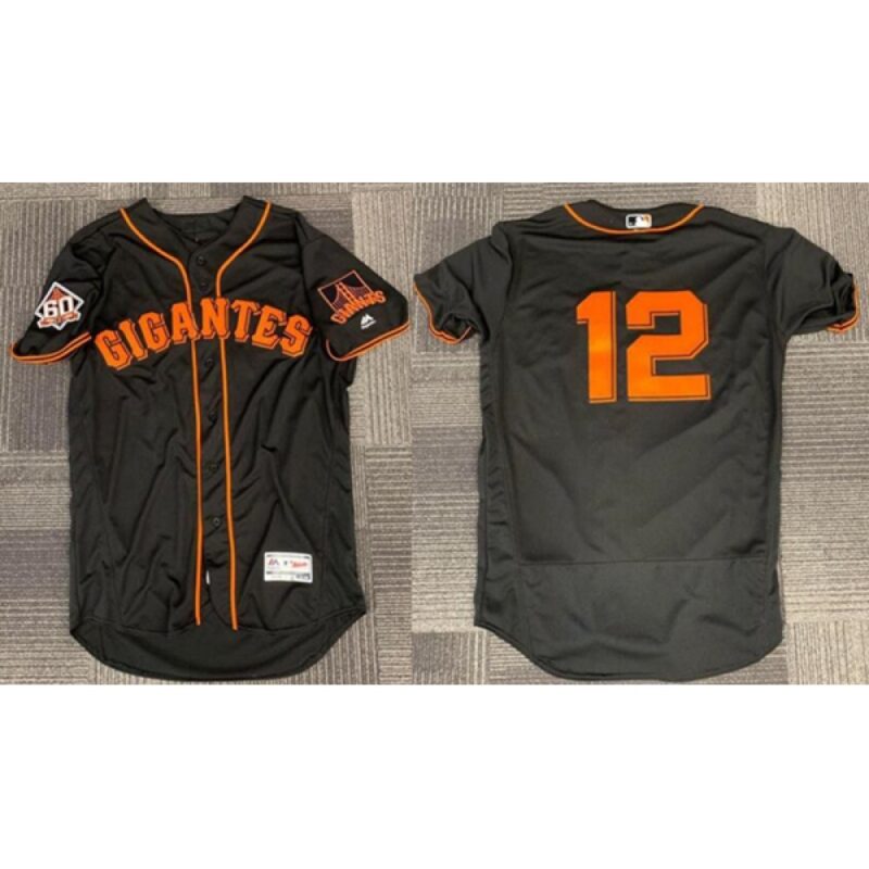 6863da9a5088a_1 Men's San Francisco Giants #12 Joe Panik Black 2018 Flex Base Stitched Jersey
