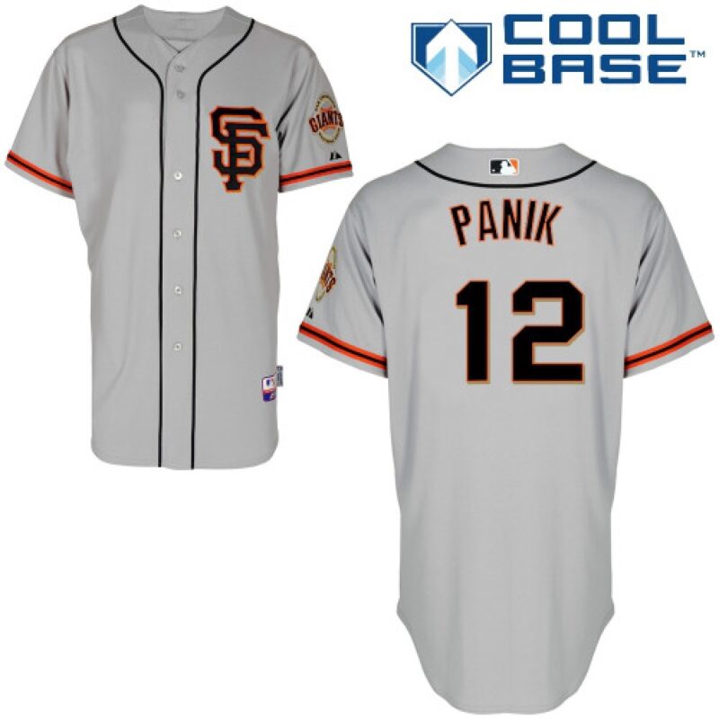 6863dabd3e175_1 Giants #12 Joe Panik Grey Road 2 Cool Base Stitched MLB Jersey
