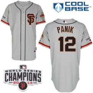 6863dacc6fb89_1 Giants #12 Joe Panik Grey Road 2 Cool Base W/2014 World Series Champions Patch Stitched MLB Jersey