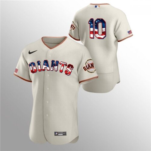 6863dadb912b9_1 Men's San Francisco Giants #10 Evan Longoria Cream 2020 Stars & Stripes Flex Base Stitched Jersey