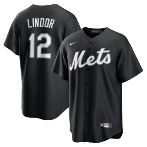 6863dae8bc566_1 Men's New York Mets #12 Francisco Lindor Nike Black Lights Out Replica Player Jersey