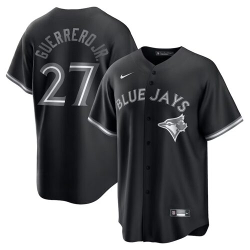 6863dafb33218_1 Men's Toronto Blue Jays #27 Vladimir Guerrero Jr. Nike Black Lights Out Replica Player Jersey