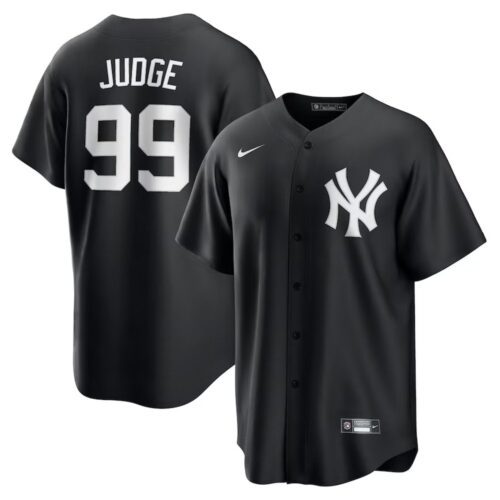 6863db13d2d76_1 Men's New York Yankees #99 Aaron Judge Nike Black Lights Out Replica Player Jersey
