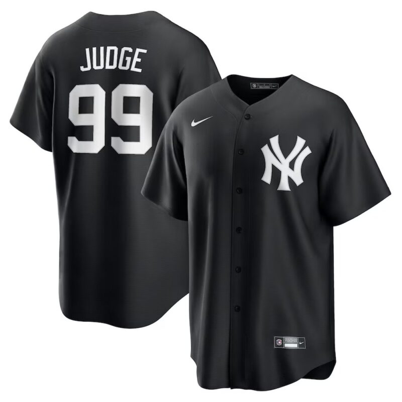 6863db13d2d76_1 Men's New York Yankees #99 Aaron Judge Nike Black Lights Out Replica Player Jersey