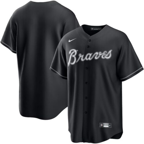 6863db29dcb24_1 Men's Atlanta Braves Nike Black Lights Out Replica Jersey