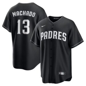 6863db377866a_1 Men's San Diego Padres #13 Manny Machado Nike Black Lights Out Replica Player Jersey