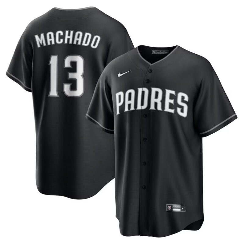 6863db377866a_1 Men's San Diego Padres #13 Manny Machado Nike Black Lights Out Replica Player Jersey