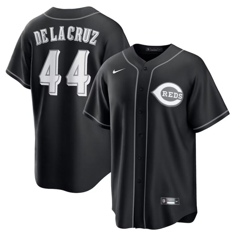 6863db41f29aa_1 Men's Cincinnati Reds #44 Elly De La Cruz Nike Black Lights Out Replica Player Jersey