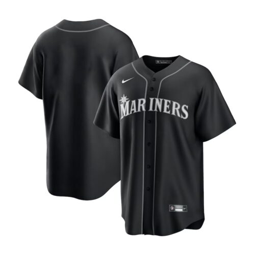 6863db45a9bab_1 Men's Seattle Mariners Nike Blank Black Lights Out Replica Jersey