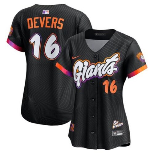 6863db542fa2e_1 Women's San Francisco Giants #16 Rafael Devers Nike Black 2025 City Connect Limited Player Jersey