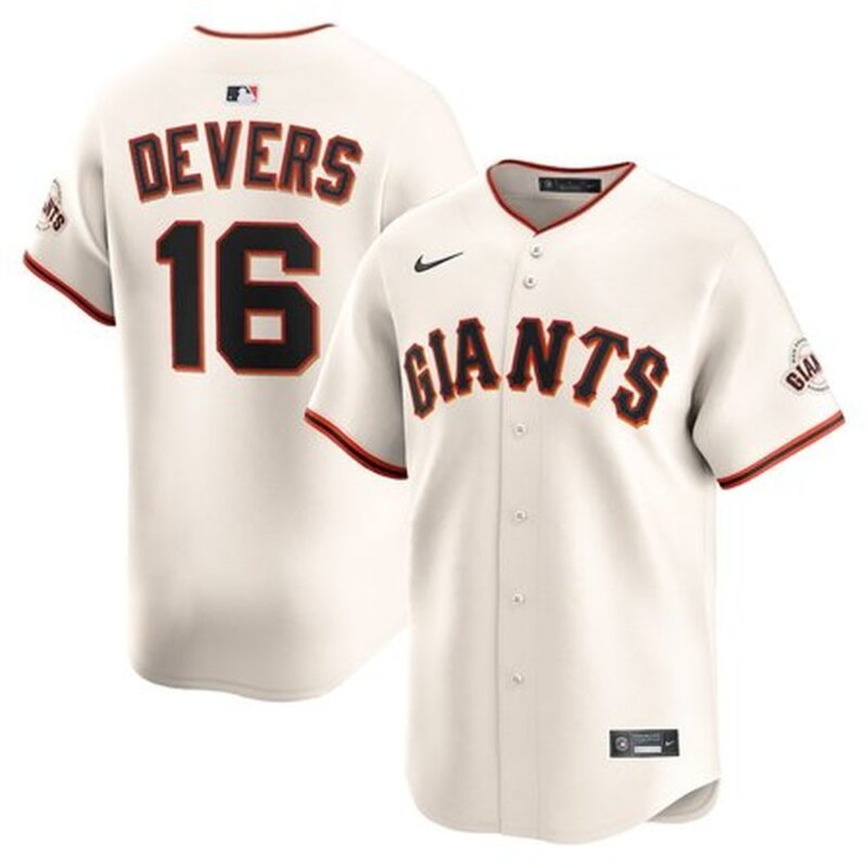6863db5dd76bc_1 Youth San Francisco Giants #16 Rafael Devers Nike Cream Home Limited Player Jersey
