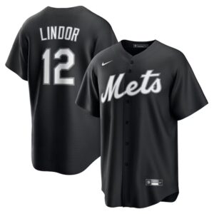 6863db6b140ba_1 Youth New York Mets #12 Francisco Lindor Nike Black Lights Out Replica Player Jersey