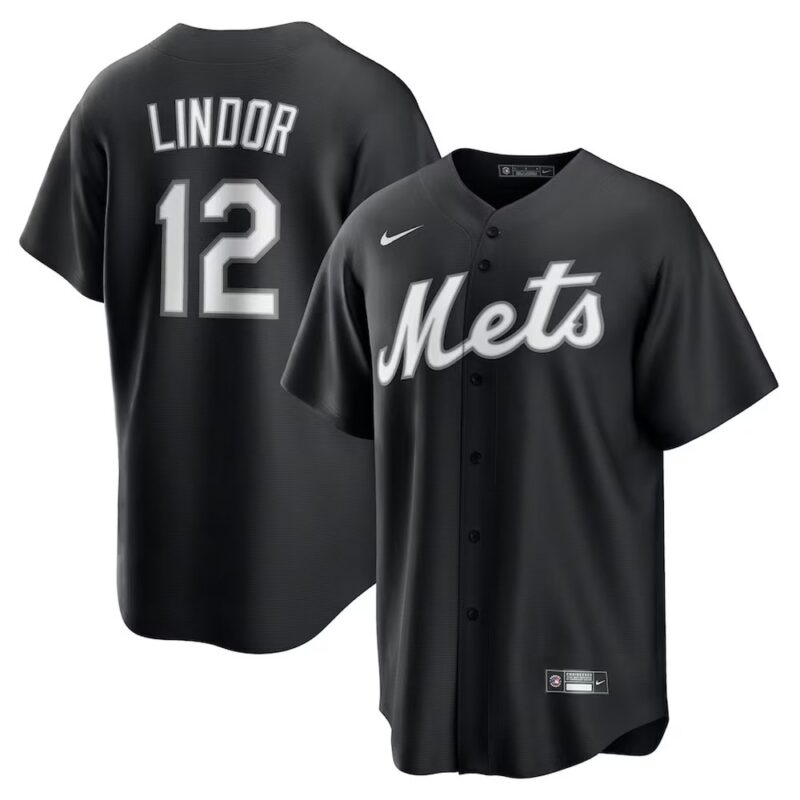 6863db6b140ba_1 Youth New York Mets #12 Francisco Lindor Nike Black Lights Out Replica Player Jersey