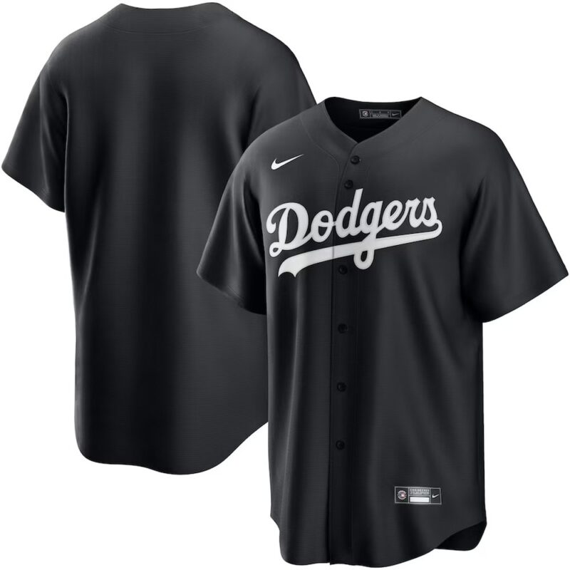 6863db8111ff8_1 Youth Los Angeles Dodgers Nike Black Lights Out Replica Jersey
